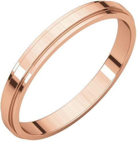 10K 14K or 18K Rose White or Yellow Gold 925 Sterling Silver Palladium or Platinum 8mm Flat Edge Classic Comfort Fit Wedding Band in Saudi Arabia