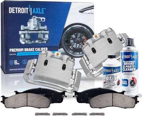Detroit Axle - Front Brake Kit for 03-08 Dodge Ram 2500 3500, Disc Brake Calipers Ceramic Brake Pads 2003 2004 2005 2006 2007 2008 Replacement in Saudi Arabia