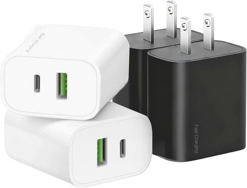3 Pack USB C Charger Block,20W USB-C & USB-A Port Charger，for i Phone 17/16/15/14/13/12/11/X/8, i Pad and More in Saudi Arabia