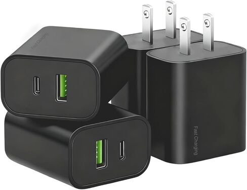 3 Pack USB C Charger Block,20W USB-C & USB-A Port Charger，for i Phone 17/16/15/14/13/12/11/X/8, i Pad and More in Saudi Arabia