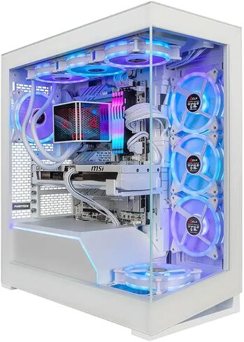 كمبيوتر CLX Horus للألعاب - AMD Ryzen 9 9950X3D 4.3 جيجا هرتز، GeForce RTX 5080، 4 تيرابايت NVMe M.2 SSD، ذاكرة DDR5 RGB 96 جيجابايت، 360 مم AIO، واي فاي، ويندوز 11 هوم، أسود in Kuwait