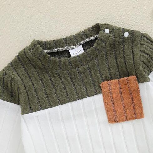 Toddler Boys Clothes Set Color Block Long Sleeve Pullover Sweatshirt Tops Pants 2Pcs Infant Boy Fall Winter Outfits in Saudi Arabia