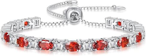 أساور بولدستون الفضية الفضية للنساء أساور التنس الذهب الأبيض سلسلة قابلة للتعديل 6-9 بوصات مجوهرات الذكرى عيد ميلاد هدايا للنساء أمي زوجة لها in Kuwait