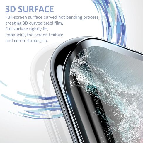 3 عبوات لهاتف Samsung Galaxy S22 Ultra / S23 Ultra واقي شاشة [ليس زجاجيًا]، متوافق مع بصمات الأصابع بالموجات فوق الصوتية، منحني ثلاثي الأبعاد مضاد للخدش، تركيب خالٍ من الفقاعات in Kuwait