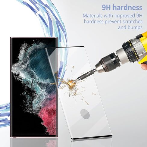 3 عبوات لهاتف Samsung Galaxy S22 Ultra / S23 Ultra واقي شاشة [ليس زجاجيًا]، متوافق مع بصمات الأصابع بالموجات فوق الصوتية، منحني ثلاثي الأبعاد مضاد للخدش، تركيب خالٍ من الفقاعات in Kuwait