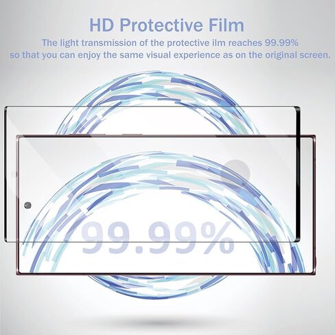 3 عبوات لهاتف Samsung Galaxy S22 Ultra / S23 Ultra واقي شاشة [ليس زجاجيًا]، متوافق مع بصمات الأصابع بالموجات فوق الصوتية، منحني ثلاثي الأبعاد مضاد للخدش، تركيب خالٍ من الفقاعات in Kuwait