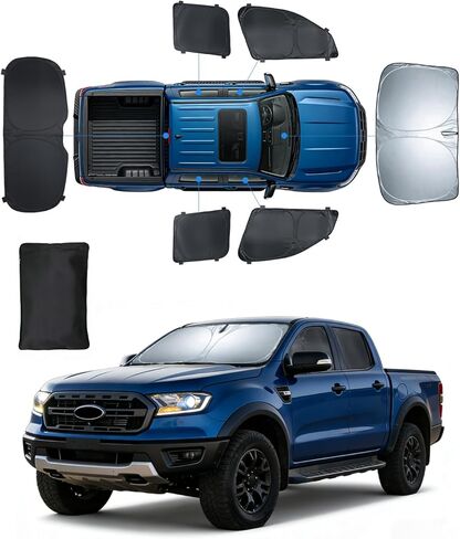 5 قطع مظلات شمسية لسيارة GMC Sierra 1500 2500 3500 مظلة للزجاج الأمامي، ظلال نافذة كاملة مكونة من طبقتين لسيارة Sierra 2019-2025 2026 أغطية نافذة أمامية وخلفية جانبية وواقي من الشمس واكسسوارات السيارة للخصوصية in Kuwait