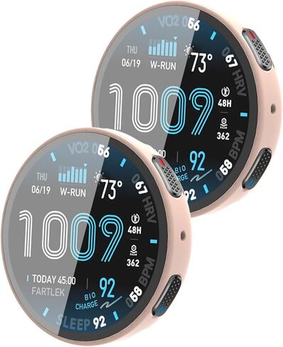 حافظة مكونة من عبوتين لساعة Amazfit Active Max الذكية، ZBAGUG مع واقي شاشة من الزجاج المقوى، غطاء حماية كامل للوجه من البولي كربونات الصلب فائق النحافة لساعة Amazfit Active Max. أسود in Kuwait