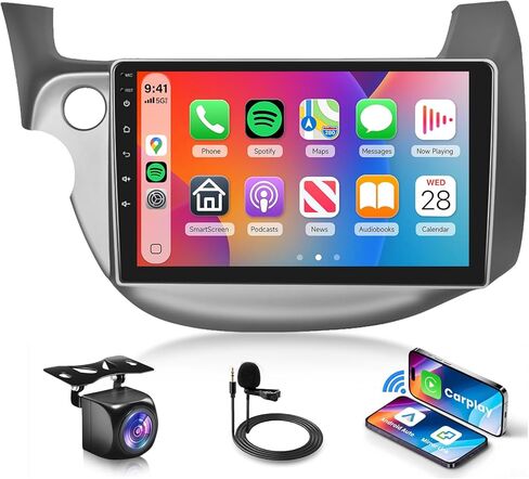 [8 CORE 6G+128G] راديو سيارة Honda Fit 2008-2013 مع Carplay لاسلكي/Android Auto، 10.1 بوصة Android 13 IPS شاشة تعمل باللمس ستيريو سيارة، بلوتوث، GPS Navi، WiFi، SWC، DSP + كاميرا احتياطية in Kuwait