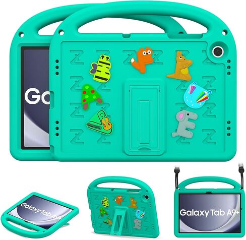 Kids Case for Samsung Galaxy Tab A9+/A9 Plus 11 Inch 2024/2023, with Anti-Slip Handle/Foldable Stand/Shoulder Strap, Shockproof Protective Galaxy Tab A9+/A9 Plus 11 Inch Case Navy Blue in Kuwait