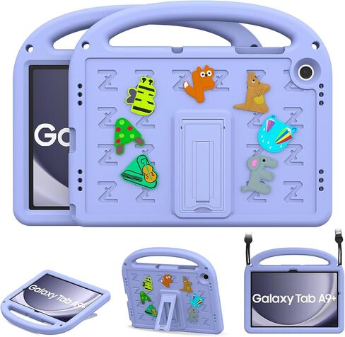 Kids Case for Samsung Galaxy Tab A9+/A9 Plus 11 Inch 2024/2023, with Anti-Slip Handle/Foldable Stand/Shoulder Strap, Shockproof Protective Galaxy Tab A9+/A9 Plus 11 Inch Case Navy Blue in Kuwait
