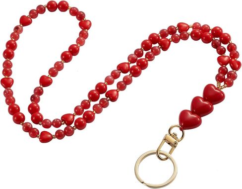 Beaded Teacher Lanyards for ID Badges Keys Colorful Flower Retractable Lanyards for Women Cruise Ship Cards Nurse in Kuwait