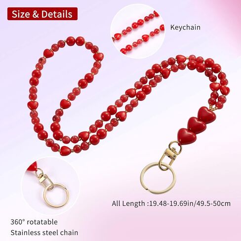 Beaded Teacher Lanyards for ID Badges Keys Colorful Flower Retractable Lanyards for Women Cruise Ship Cards Nurse in Kuwait