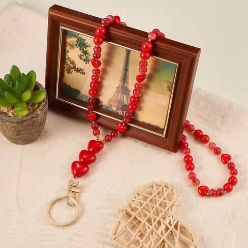 Beaded Teacher Lanyards for ID Badges Keys Colorful Flower Retractable Lanyards for Women Cruise Ship Cards Nurse in Kuwait