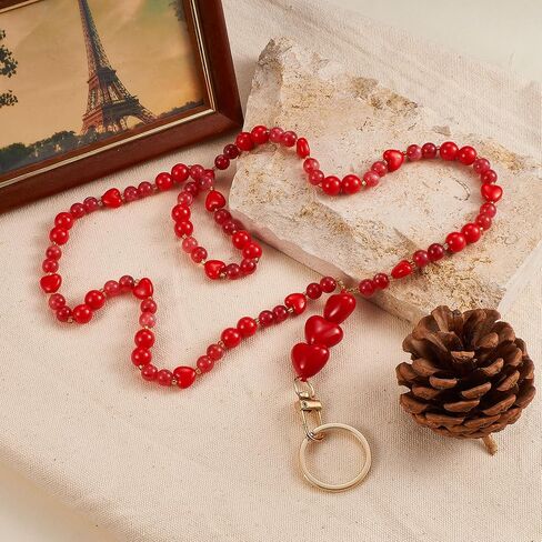 Beaded Teacher Lanyards for ID Badges Keys Colorful Flower Retractable Lanyards for Women Cruise Ship Cards Nurse in Kuwait