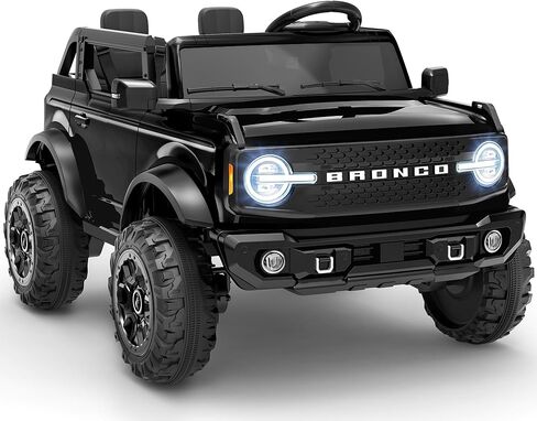 سيارة كهربائية للأطفال من First Ride On مرخصة من Ford Bronco Base 24V، لعبة ركوب مع جهاز تحكم عن بعد للوالدين، سيارة كهربائية للأطفال مع أحزمة أمان، بلوتوث، نظام تعليق زنبركي وإضاءة LED (رمادي) in Kuwait