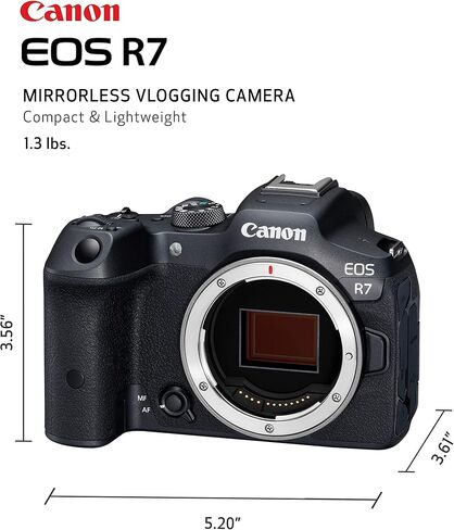 Canon EOS R7 Mirrorless Camera - Body Only (w/Sunshine Basic Accessories Bundle) in Saudi Arabia