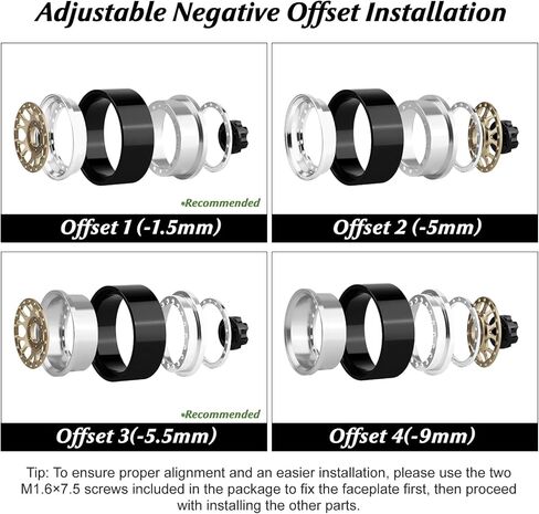 1.3″ Beadlock Wheels, Aluminum Alloy Negative Offset Adjustable Rims for for 1/18 1/24 RC Micro Crawlers Ascent18 TRX4M SCX24 FCX24 Upgrades Parts Upgrade Parts, 4PCS in Saudi Arabia