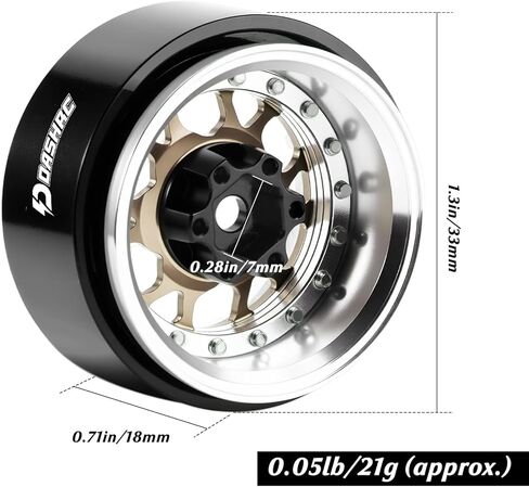 1.3″ Beadlock Wheels, Aluminum Alloy Negative Offset Adjustable Rims for for 1/18 1/24 RC Micro Crawlers Ascent18 TRX4M SCX24 FCX24 Upgrades Parts Upgrade Parts, 4PCS in Saudi Arabia