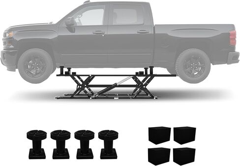Portable Car Lift 7000LBS, Heavy-Duty Carbon Steel Auto Lift Jack for Garage & Shop, Adjustable Height 6.26"-27", with Extension Plates & Safety Locks, Fits Trucks, SUVs, Sedans in Saudi Arabia