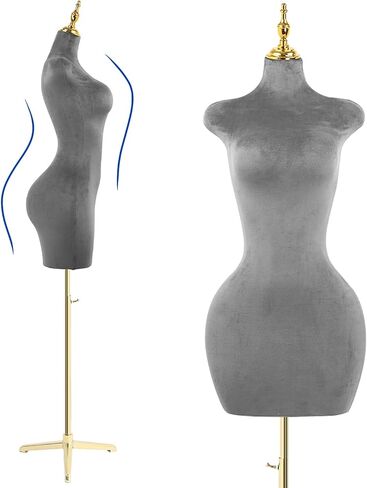 Black Velour Female Mannequin Body Tripod Stand,Height Adjustable Maniqui para Ropa,Dress Form Mannequin & maniquine Jewelry Display in Saudi Arabia