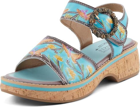 Spring Step L'Artiste Women's KENNA Hand-Painted Leather Sandals with Crystal Buckle in Saudi Arabia