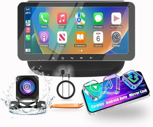 Kunfine Car CarPlay Android Auto Navigation Stereo GPS Radio Reverse Camera Display 10 "IPS Touch Screen Headunit Tablet Pad Media Player forشفروليه إكوينوكس 2016-2018، إذا كان ذلك ممكنًا، رباعي النواة 2G+32G in Kuwait