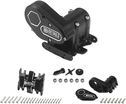 Details Aluminum Gear Box and Skid Plate for SCX30, Red Metal Transmission Housing, RC Car Upgrade Parts, Compatible with SCX30 RC Vehicles (Black) in Kuwait