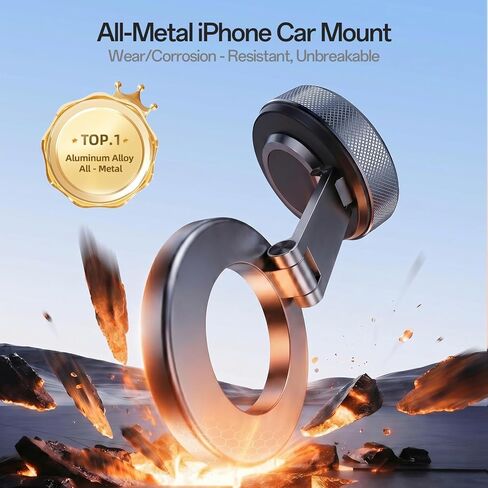 حامل هاتف مطور لعام 2024 لفتحة تهوية السيارة - [بدون استخدام اليدين] حامل هاتف السيارة مع مشبك أوسع ومشبك خطاف معدني، حامل سيارات عالمي متوافق مع iPhone 16 Pro Max 15 14 13 All in Kuwait