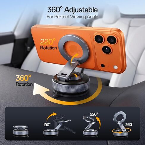 حامل هاتف مطور لعام 2024 لفتحة تهوية السيارة - [بدون استخدام اليدين] حامل هاتف السيارة مع مشبك أوسع ومشبك خطاف معدني، حامل سيارات عالمي متوافق مع iPhone 16 Pro Max 15 14 13 All in Kuwait