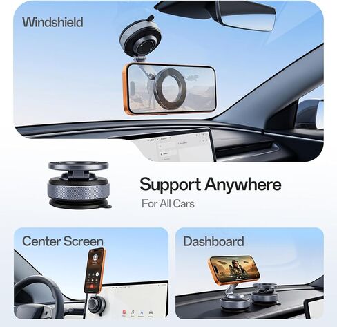 حامل هاتف مطور لعام 2024 لفتحة تهوية السيارة - [بدون استخدام اليدين] حامل هاتف السيارة مع مشبك أوسع ومشبك خطاف معدني، حامل سيارات عالمي متوافق مع iPhone 16 Pro Max 15 14 13 All in Kuwait