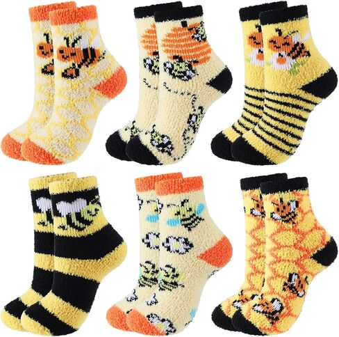 12 Sets Thicker Halloween Fuzzy Socks Warm Fuzzy Cozy and Soft Crew Socks for Halloween Gifts Boo Spooky Basket Stuffers for Men Women Fall Winter Warm Supplies Festival Party in Saudi Arabia