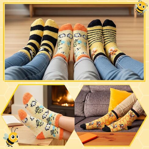 12 Sets Thicker Halloween Fuzzy Socks Warm Fuzzy Cozy and Soft Crew Socks for Halloween Gifts Boo Spooky Basket Stuffers for Men Women Fall Winter Warm Supplies Festival Party in Saudi Arabia
