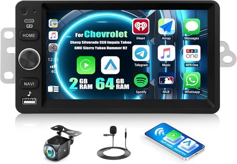 SIXWIN Android Car Radio for Jeep Wrangler Chrysler Dodge Commander Patriot Compass 300C Chevrolet RAM 1500 with CarPlay Android Auto 7 inch Touchscreen with BT GPS WiFi HiFi FM Backup Camera MIC in Saudi Arabia