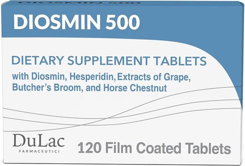 Dulàc - Diosmin 500 مع Horse Chestnut ، Butcher’s Brom و Red Grape & Hesperidin - ملحق غذائي - 40 قرصًا - مصنوع في إيطاليا in Kuwait