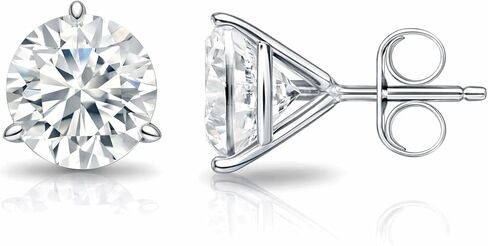 Diamond Deal IGI معتمد .50CT إلى 5.00 قيراط مستدير في المختبرات الرائعة المزرعة بأقراط مسمار 3 شريحة بأصفر أو ذهبي أصفر أو وردي مع إغلاق الظهر الدفع in Saudi Arabia