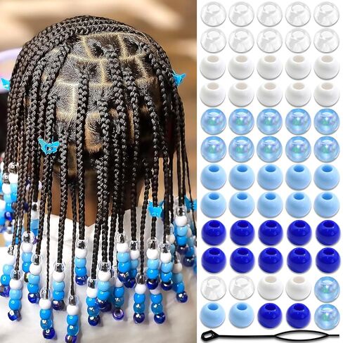 NAISKA 60Pcs Valentines Hair Beads for Kids Girls White Beads for Hair Cute Dreadlock Beads Colorful Clear Hair Beads for Braids Small Pony Beaded Hair Clips Valentine's Day Loc Beads Hair Jewelry in Saudi Arabia