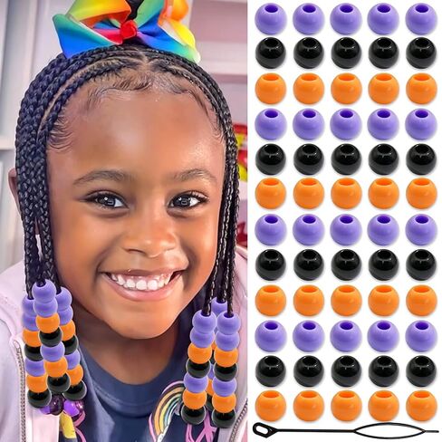 NAISKA 60Pcs Valentines Hair Beads for Kids Girls White Beads for Hair Cute Dreadlock Beads Colorful Clear Hair Beads for Braids Small Pony Beaded Hair Clips Valentine's Day Loc Beads Hair Jewelry in Saudi Arabia