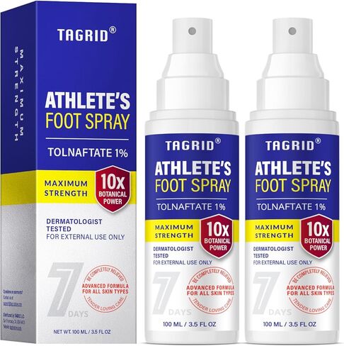 TAGRID Athletes Foot Treatment: Maximum Strength Antifungal Spray for Athletes Foot Fungus Jock Itch Ringworm Treatment for Humans - Anti Itch Spray for Itchy Skin Relief (3.5 Fl Oz (Pack of 1)) in Saudi Arabia
