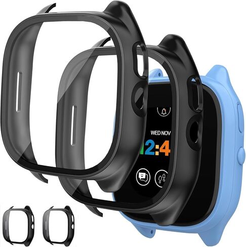 BESINPO [عبوة من قطعتين لواقي شاشة Gizmo Watch 3، واقي شاشة Gizmo 3 مع زجاج مقسى 9H للأطفال بشكل عام ملحقات غطاء ممتص للصدمات لساعة Verizon Gizmo 3 (أزرق) in Kuwait