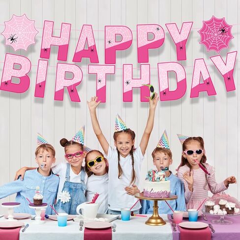 لافتة حفلات عيد ميلاد على شكل شبكة عنكبوت شبح، أعلام عنكبوت أرجوانية أعلام أعياد ميلاد على شبكة عنكبوت مربوطة مسبقًا لوازم الحفلات (أرجواني) in Kuwait