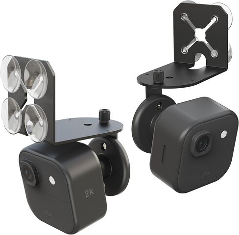 2-in-1 Metal Camera Mount for Blink Outdoor 4 & Blink Mini, （2026 Upgrade Big Suction with 360° Adjustable Bracket, Window Suction or Screw Wall Mount, Heavy Duty, Black (2-Pack) in Saudi Arabia