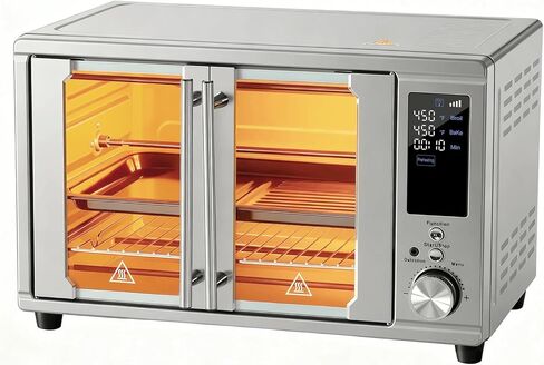 OLIXIS Air Fryer Toaster Oven Combo, 16.9QT Oven Countertop 5 Functions in 1, 4 Accessories Included, Stainless, Up to 450°F in Kuwait