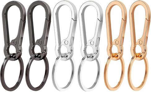 سلسلة مفاتيح 4pcs لمفاتيح السيارات ، سلسلة مفاتيح معدنية carabiner للمفاتيح ، حامل سلسلة مفاتيح مقطع مفتاح المفتاح حلقة مفتاح in Kuwait