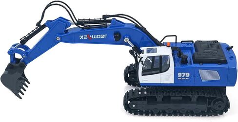 HUINA 1/18 RC Toys Gift 13550 11CH Remote Control Excavator 350° RC Digger 2.4G Radio System Battery Light Sound USB Charger Hobby Grade Model for Ages 14+(Blue) in Saudi Arabia