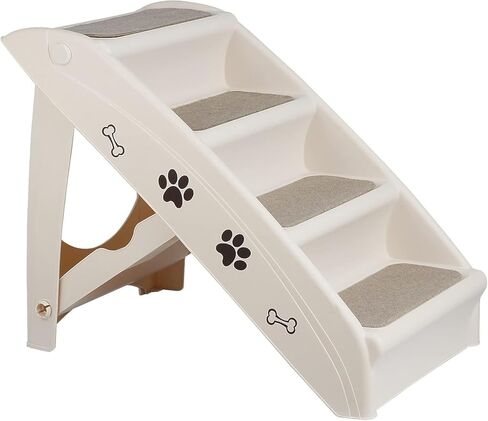 Pet Dog Stairs Foldable Nonslip Dog Steps for Small Pet Dogs Cats at Home and Vehicle Ramp Ladder for High Beds Sofa (Grey) in Kuwait