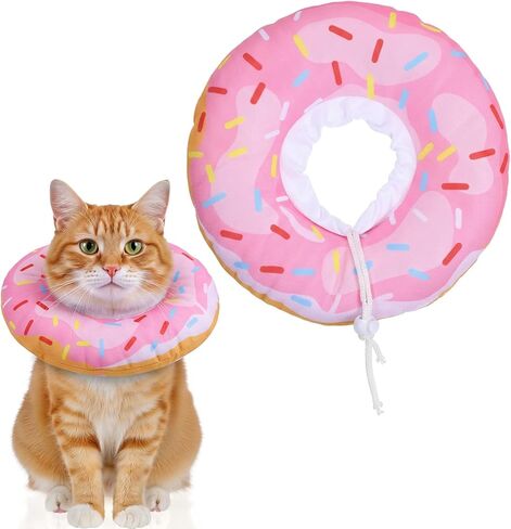 Cat Cone Collar Adjustable Cat Recovery Collar Soft Cone Cute Cats Collars After Surgery Kitten Recovery Cones to Stop Licking Pet Elizabethan Collars for Cats Kittens and Puppies（Blue） in Saudi Arabia