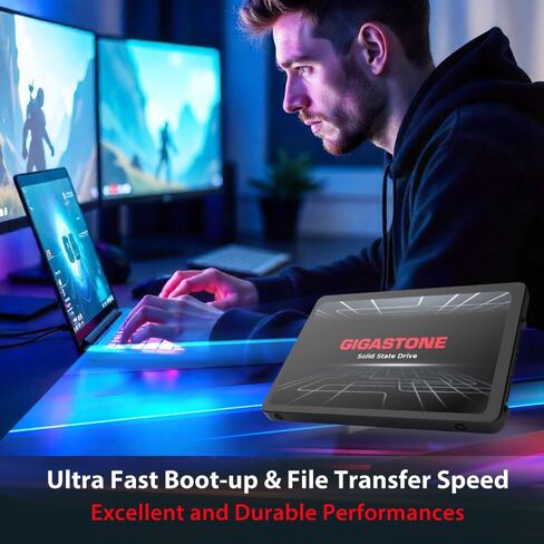 Gigastone SATA SSD 960GB 2.5 inch SSD 500MB/s Upgrade Laptop PC Memory and Storage PS4 HDD Replacement 2.5" Internal Solid State Hard Drives SATA III SLC Cache 3D NAND Increase Performance in Saudi Arabia