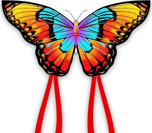 Easy to Fly 3 Pieces Kites for Kids and Adults, Large Kites Set with String, Perfect for Beach & Park Fun (Includes Butterfly, Delta & Shark Designs) in Saudi Arabia