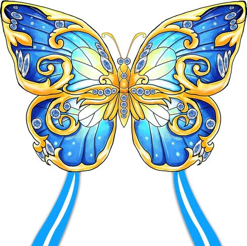 Easy to Fly 3 Pieces Kites for Kids and Adults, Large Kites Set with String, Perfect for Beach & Park Fun (Includes Butterfly, Delta & Shark Designs) in Saudi Arabia